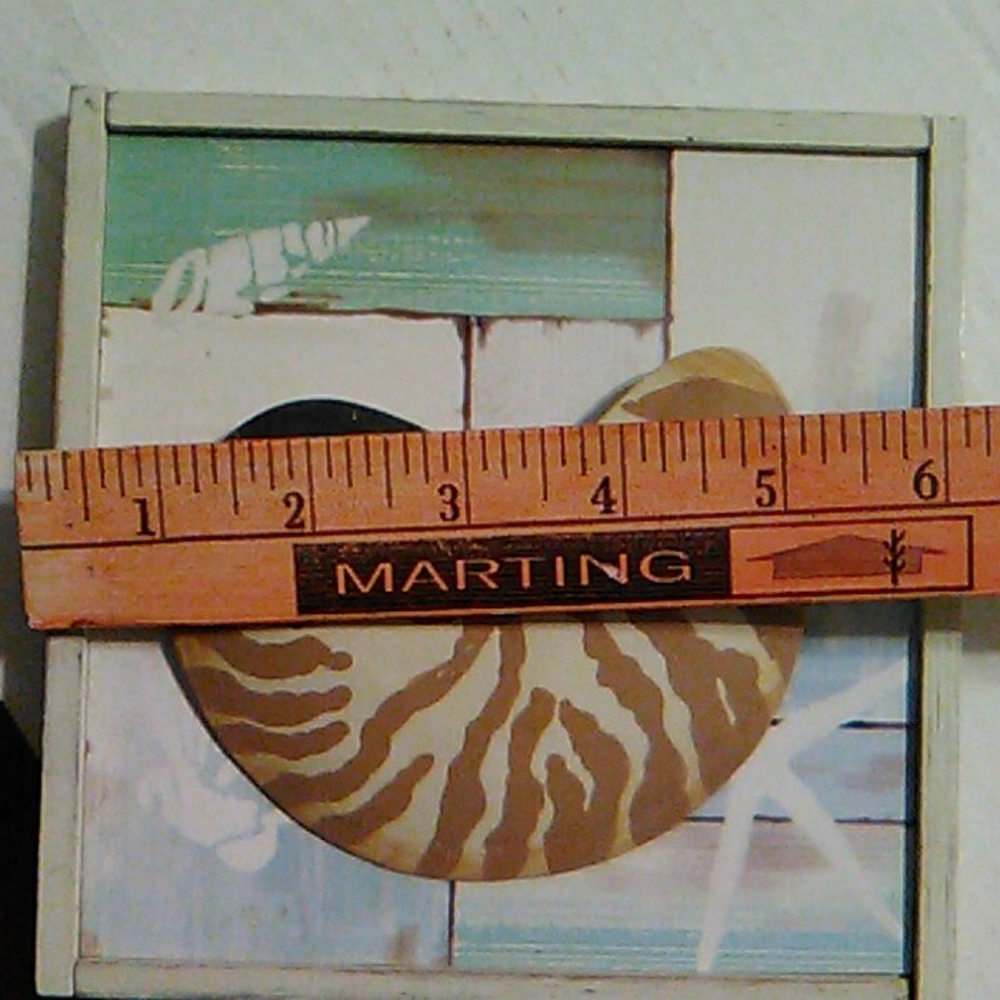 Seashell picture with metal hook - Picture 2 of 8